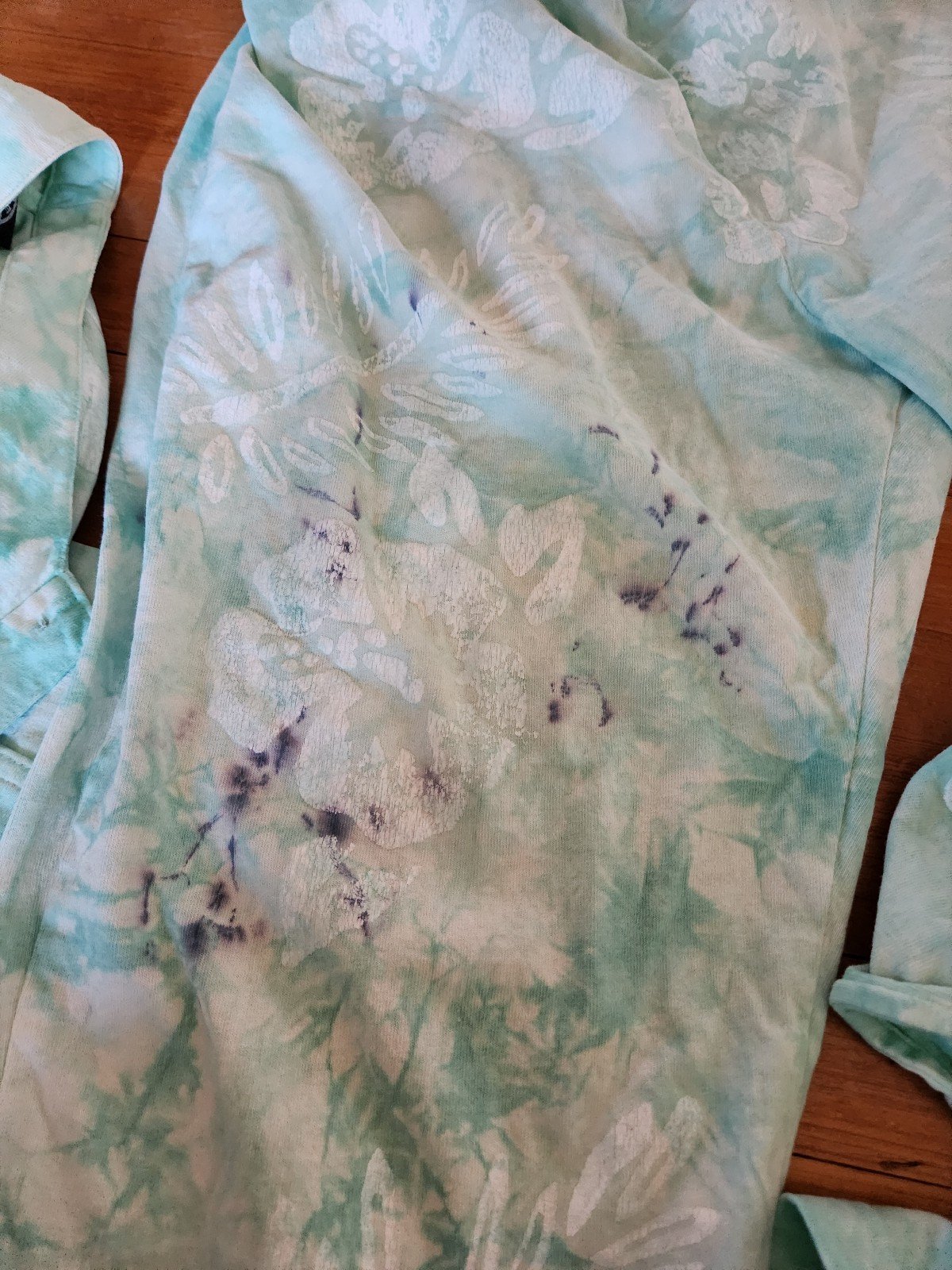 90s Green and White Tie Dye 3 Piece Cotton Set