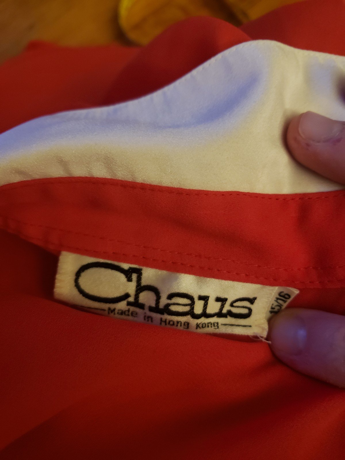 70s/80s Red Sheer Pleated Top