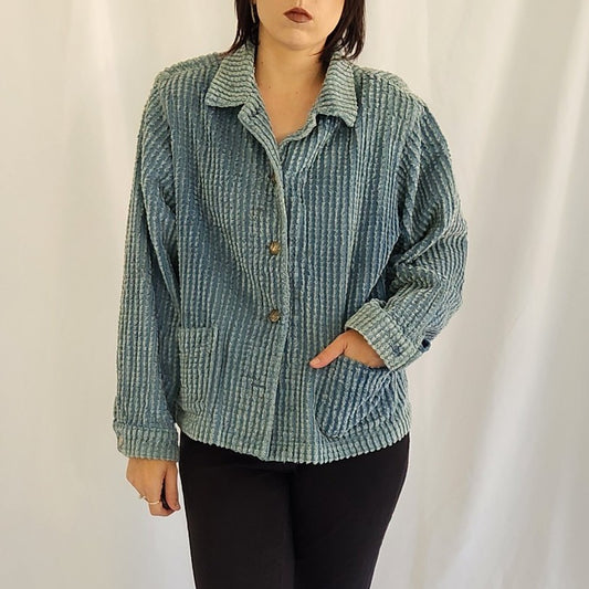 90s Blue Corduroy Shacket