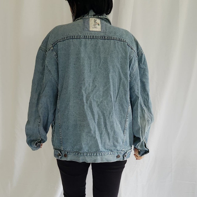 90s Denim Jacket with Bugs Bunny Patch