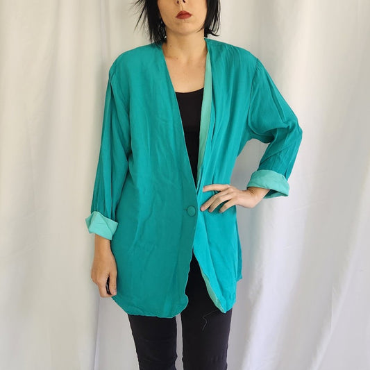 90s Teal Slouchy Blazer