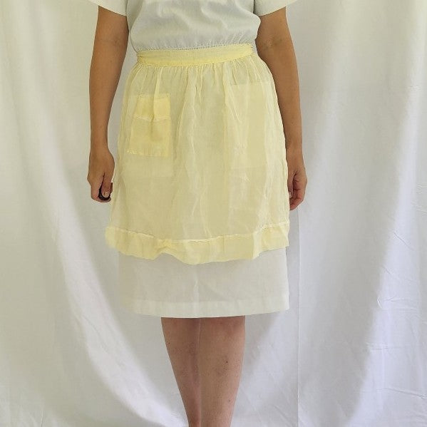 60s Yellow Sheer Hostess Apron