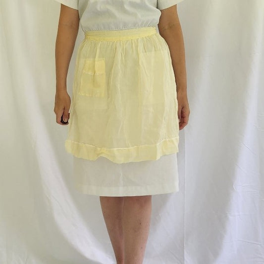 60s Yellow Sheer Hostess Apron