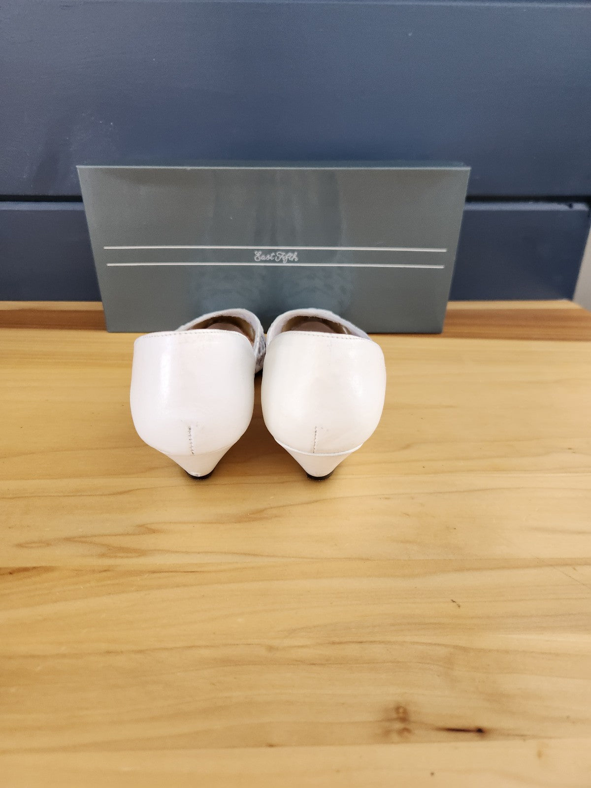 80s White Leather Flats in Original Box