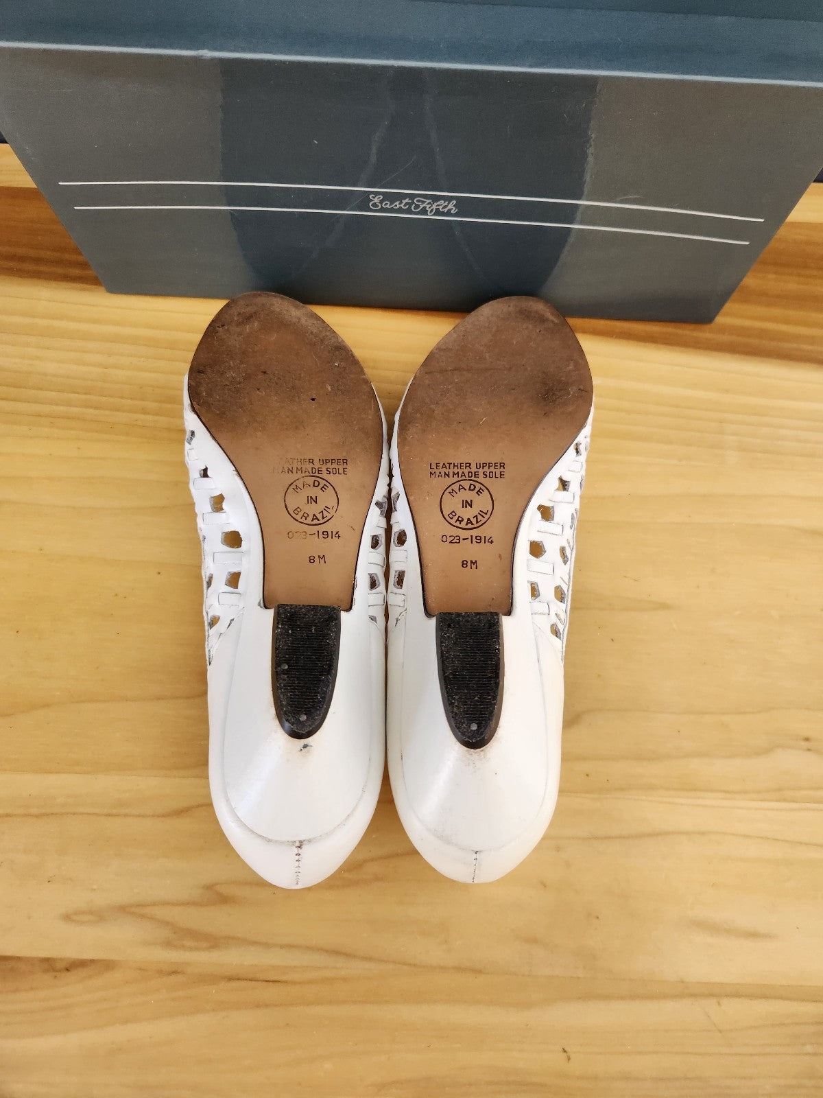 80s White Leather Flats in Original Box