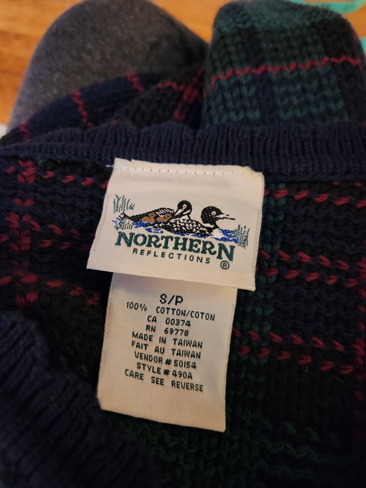 90s Dark Plaid Sweater