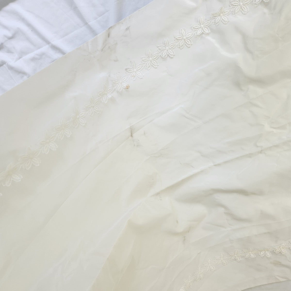 60s White Velvet Wedding Gown