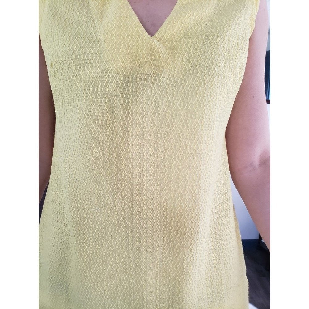 Hand Made 70s Yellow Drop Waist Dress