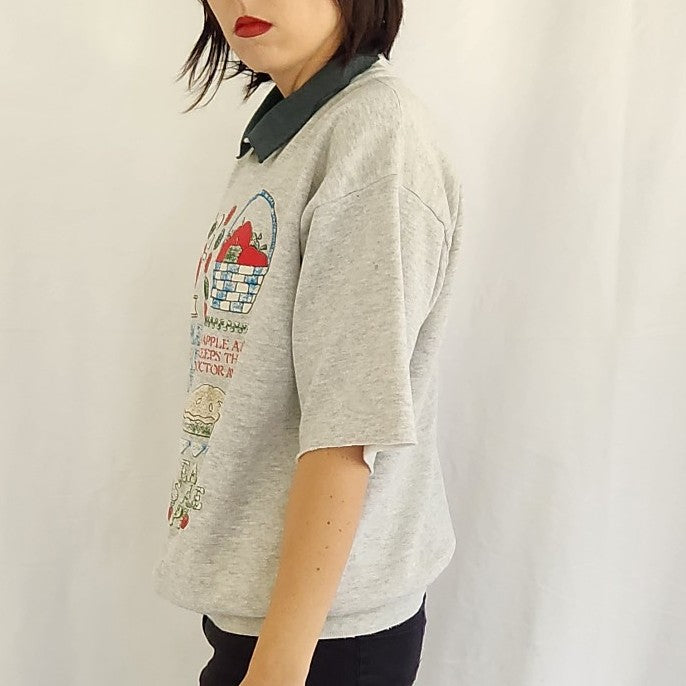 90s Grandmacore Apple Fall Theme Sweatshirt