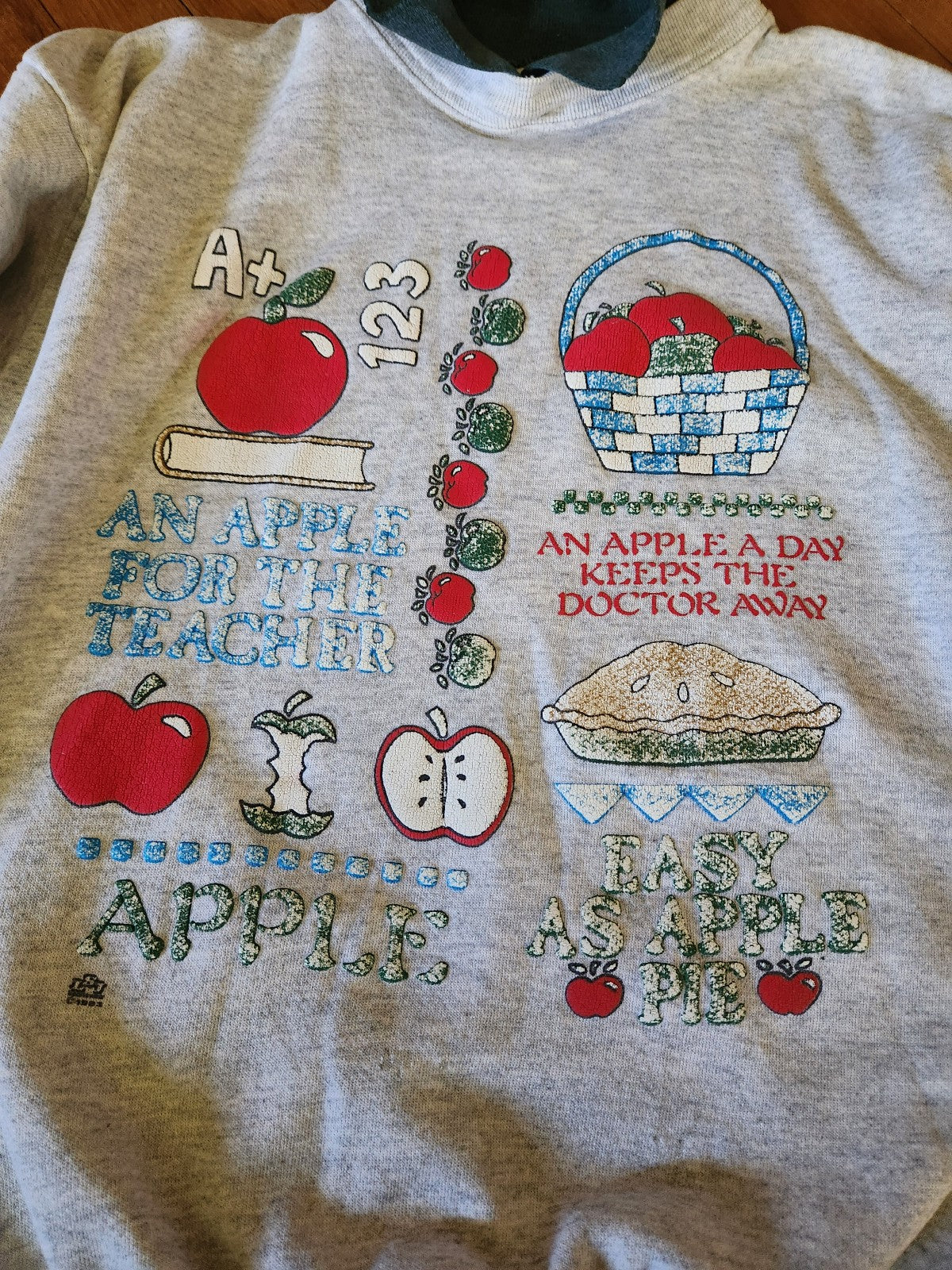 90s Grandmacore Apple Fall Theme Sweatshirt