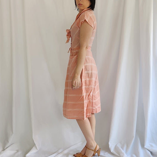60s Pink and White Day Dress