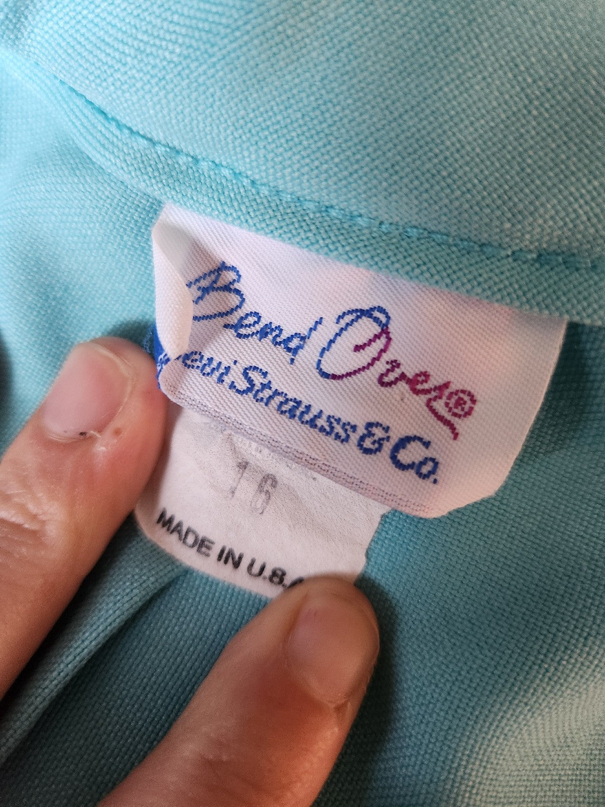 80s Aqua Blue Levi's Bend Over Trousers