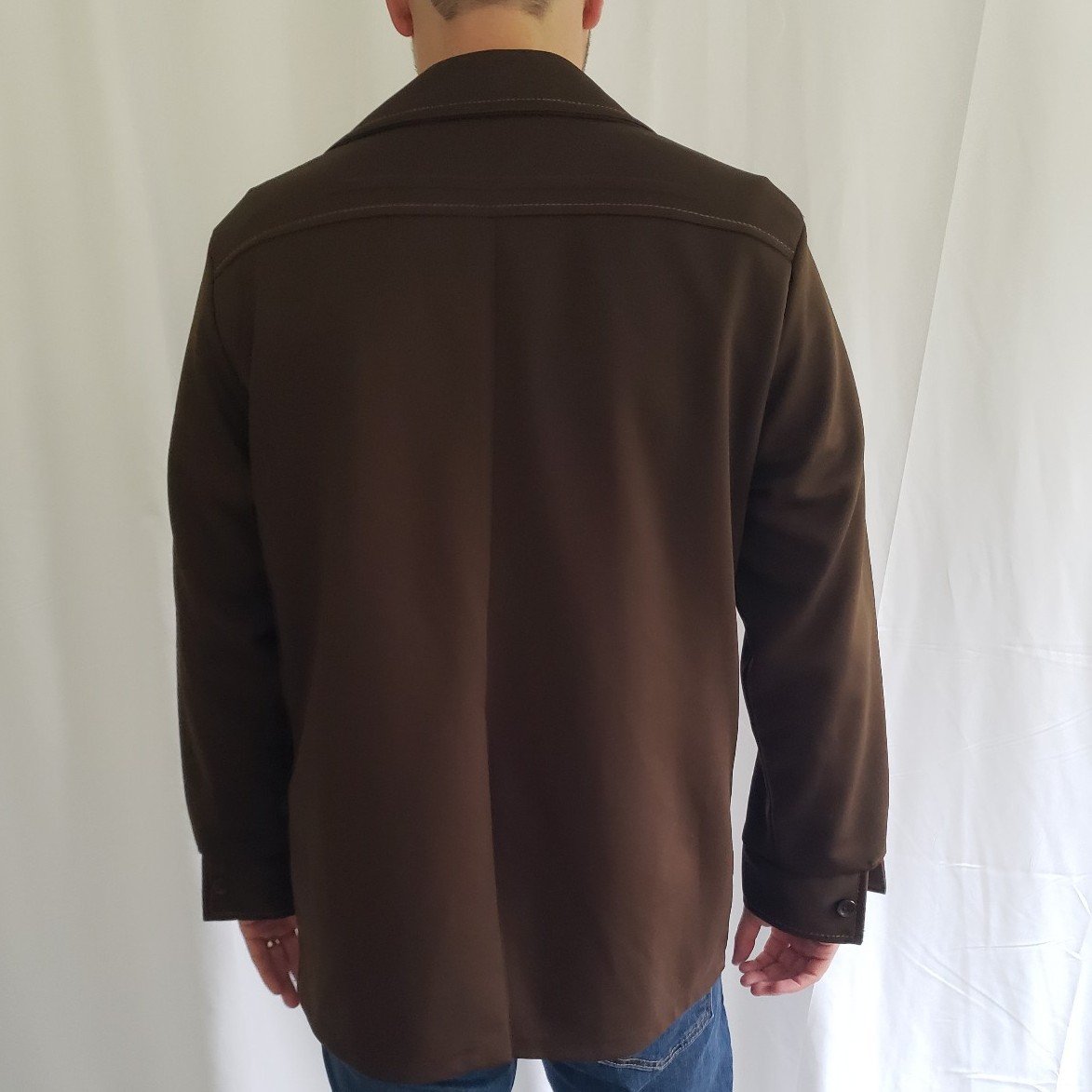 70s Brown Polyester Shacket