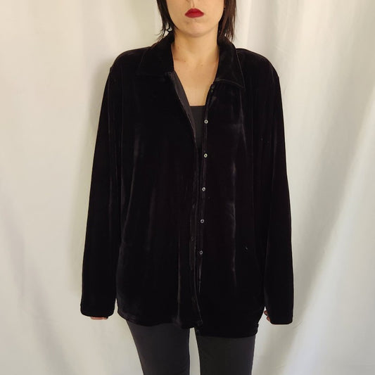 00s Black Button Down Shirt