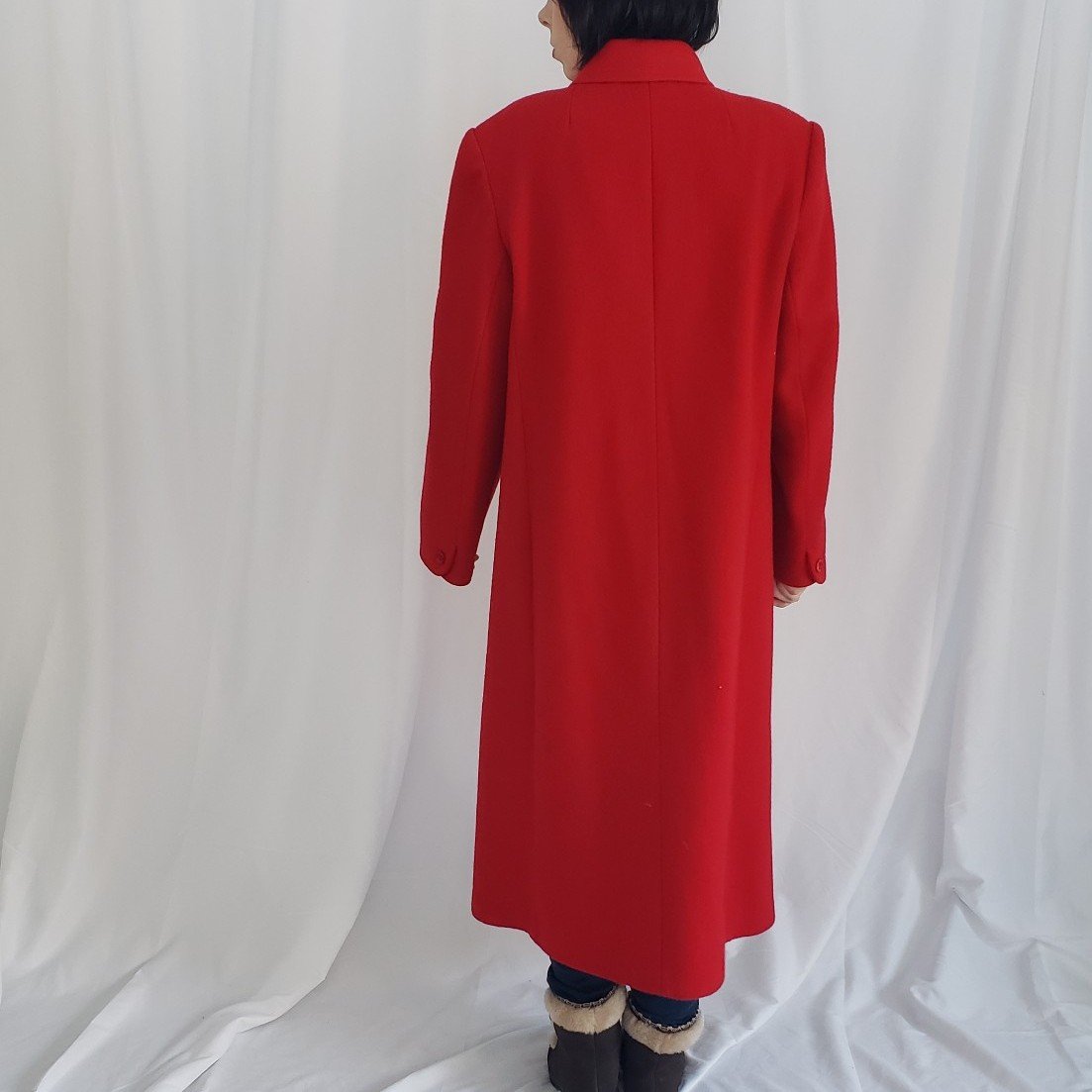 90s Red Wool Overcoat