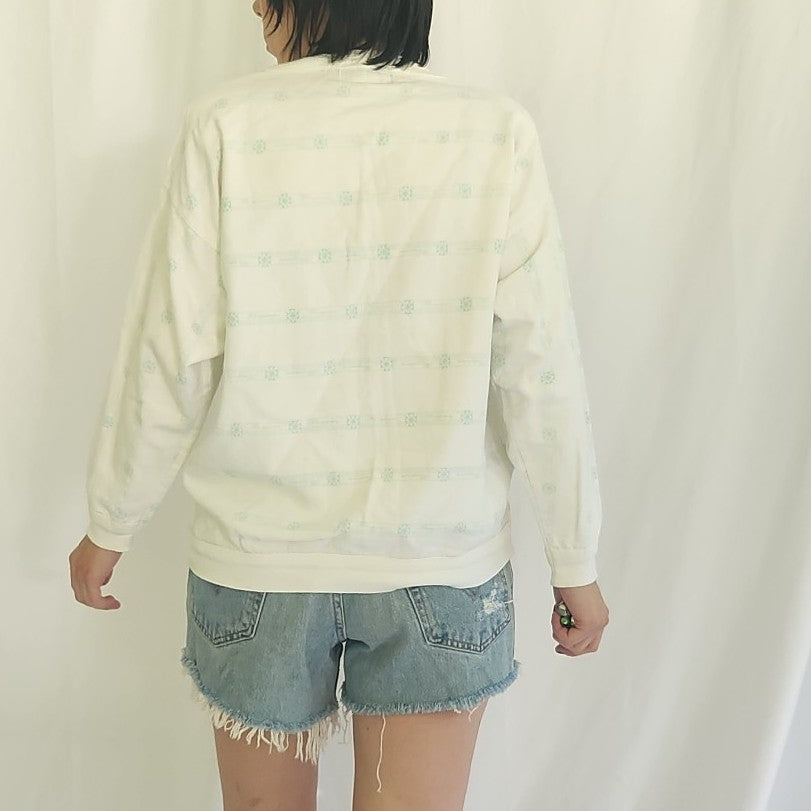 90s French Inspired Floral Sweatshirt