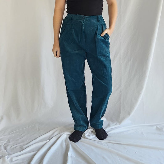 90s Green High Rise Corduroy Pants