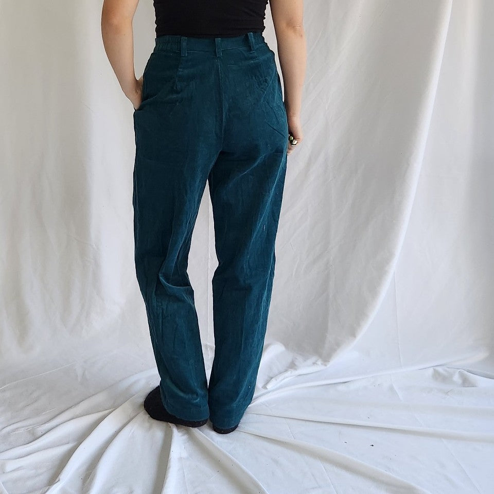 90s Green High Rise Corduroy Pants