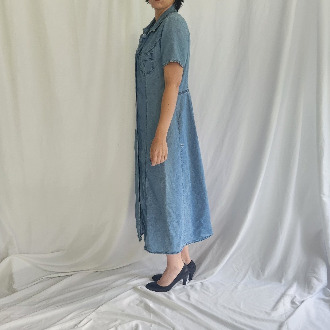 90s Denim Button Down Maix Dress