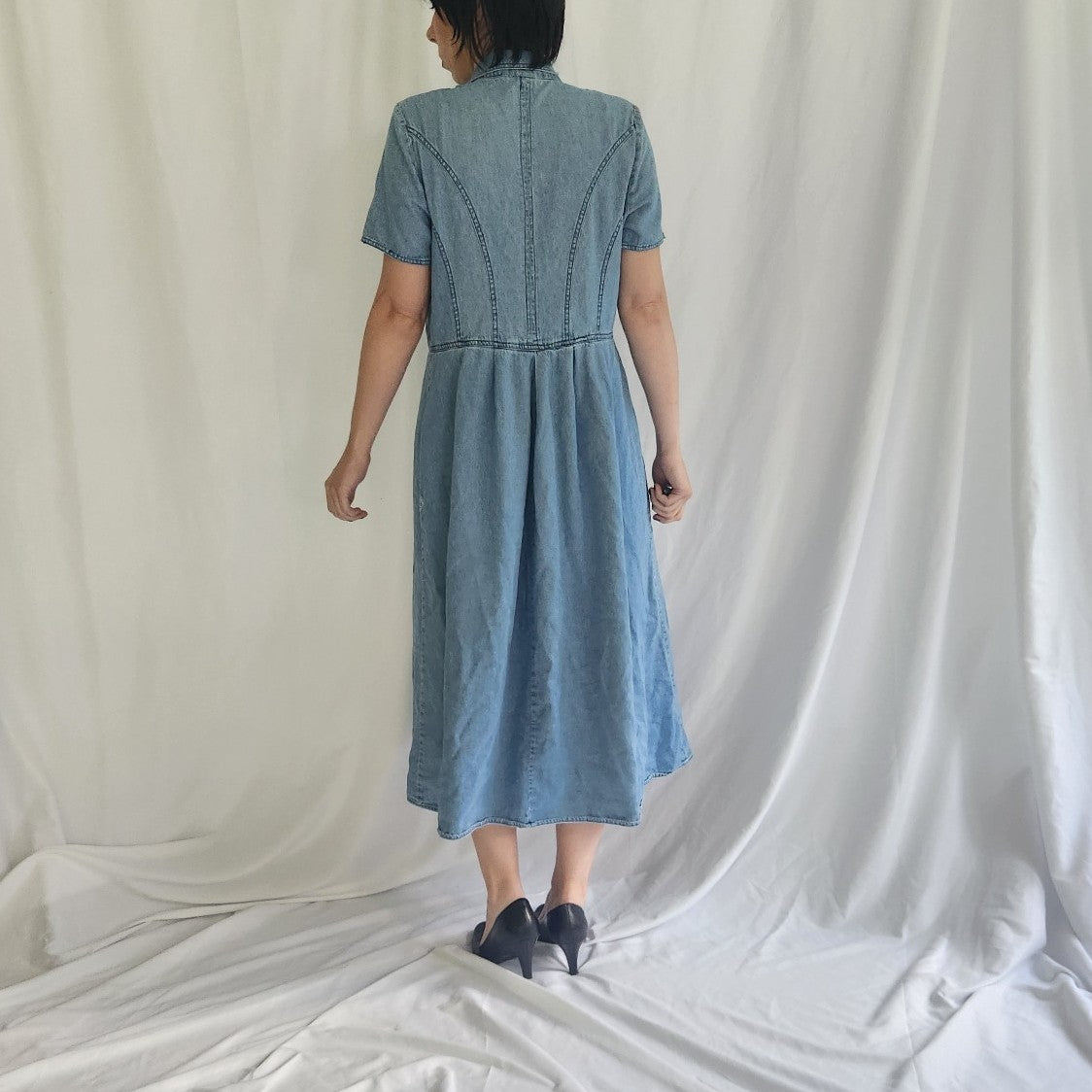 90s Denim Button Down Maix Dress