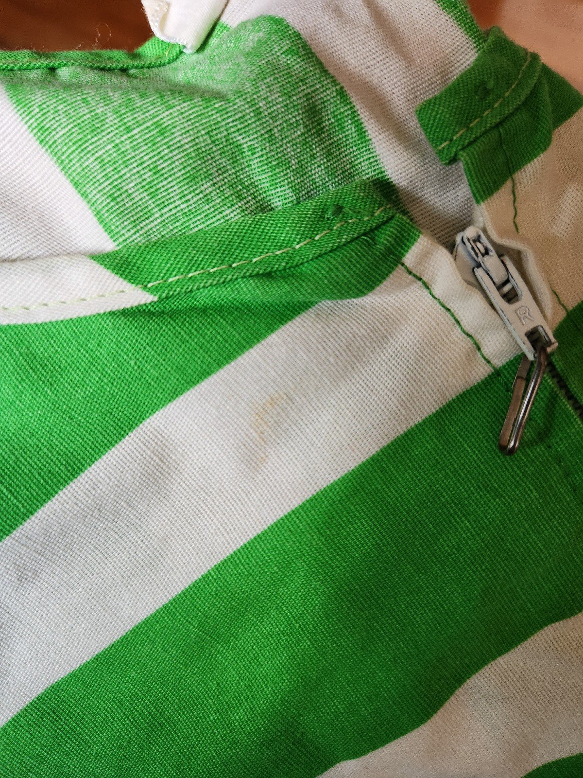 60s Green and White Striped Sundress