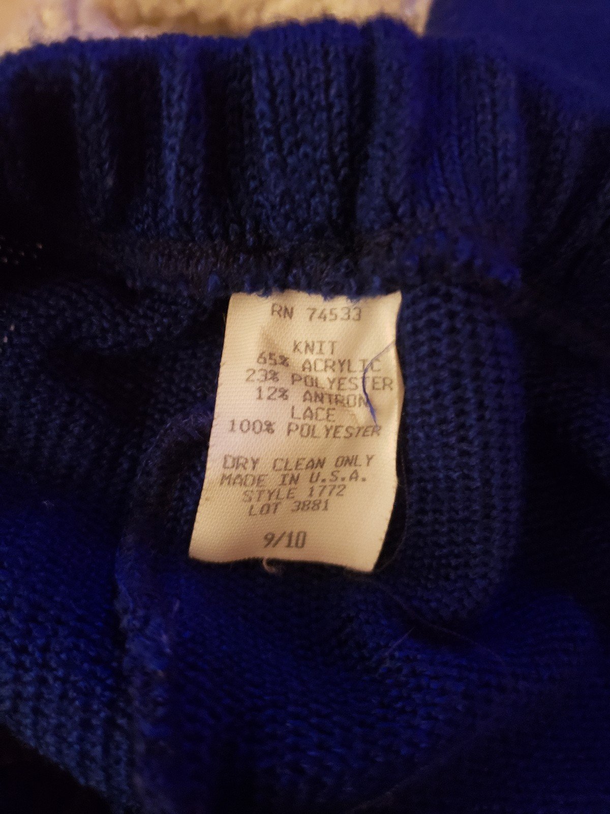 80s Blue Knit Midi Skirt