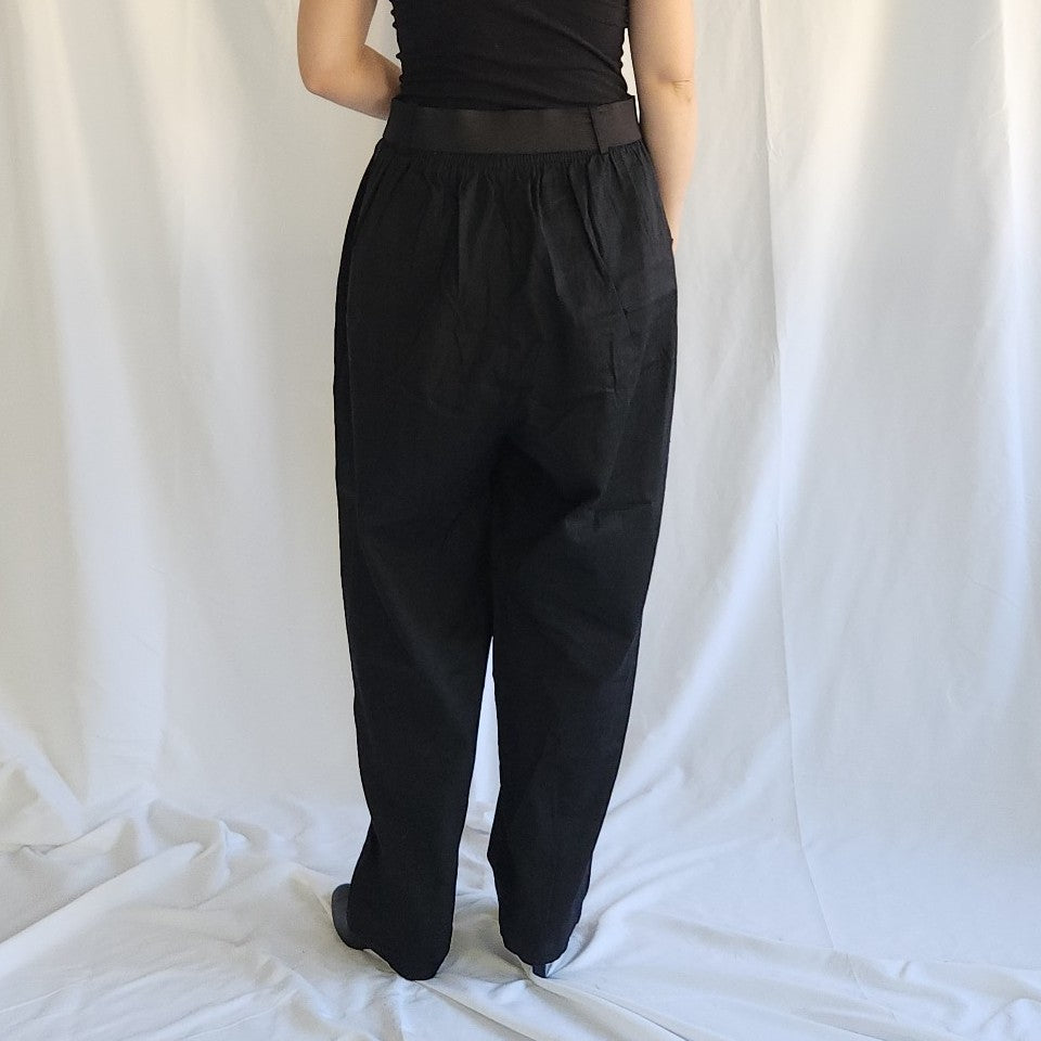 80s Black Loose Fit Pants and Belt