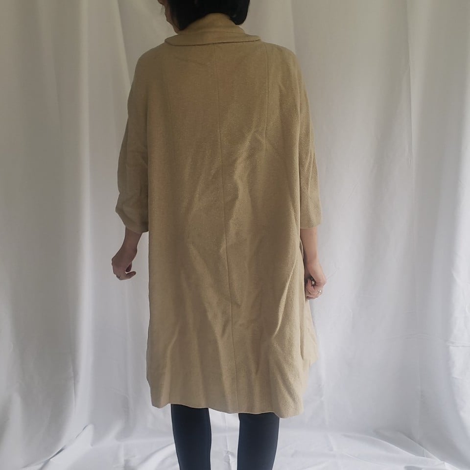 60s Beige Wool Swing Coat