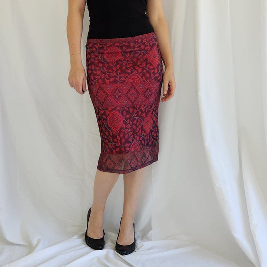 Y2K Red Pencil Skirt