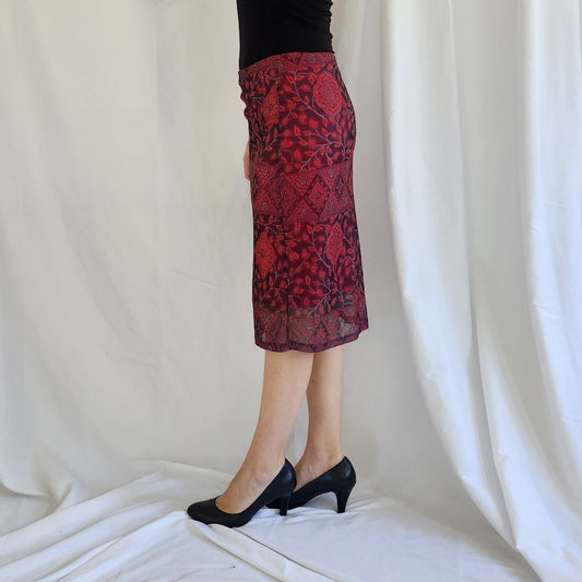 Y2K Red Pencil Skirt