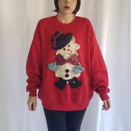 90s Custom Snowman Christmas Sweatshirt