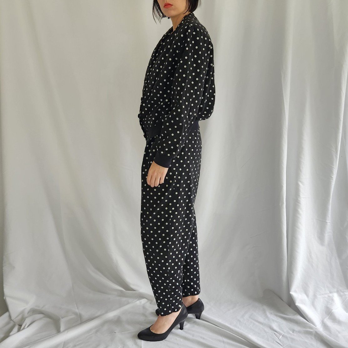80s Black and White Polka Dot 3 Piece Set