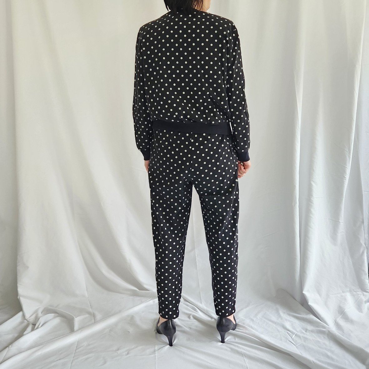 80s Black and White Polka Dot 3 Piece Set