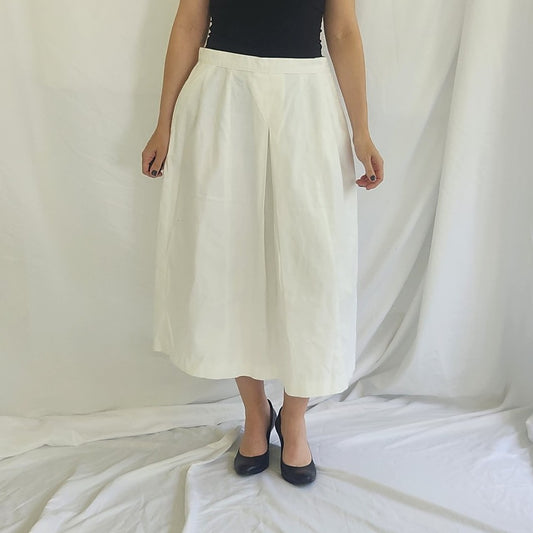 90s LL Bean White Midi Skirt
