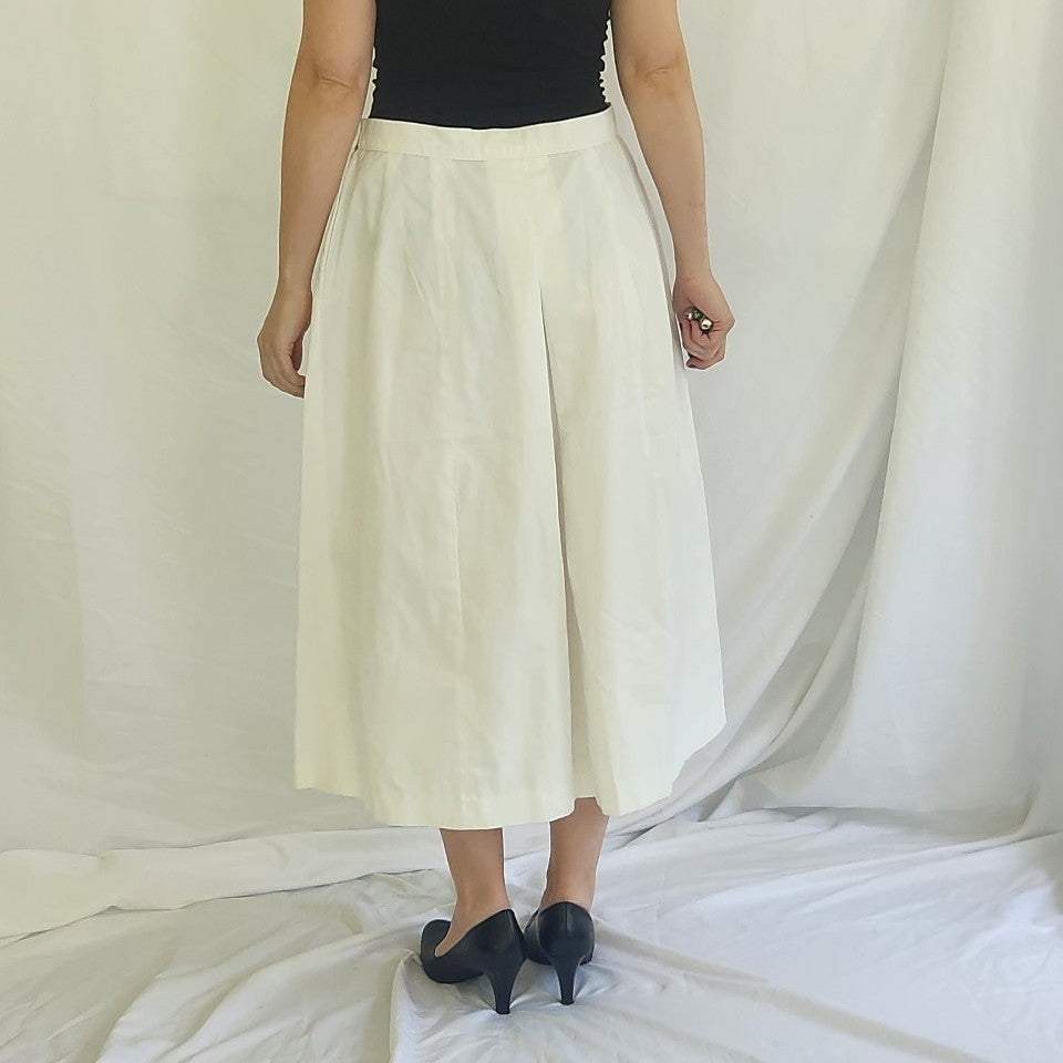 90s LL Bean White Midi Skirt