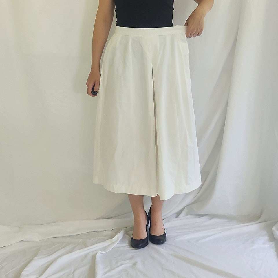 90s LL Bean White Midi Skirt