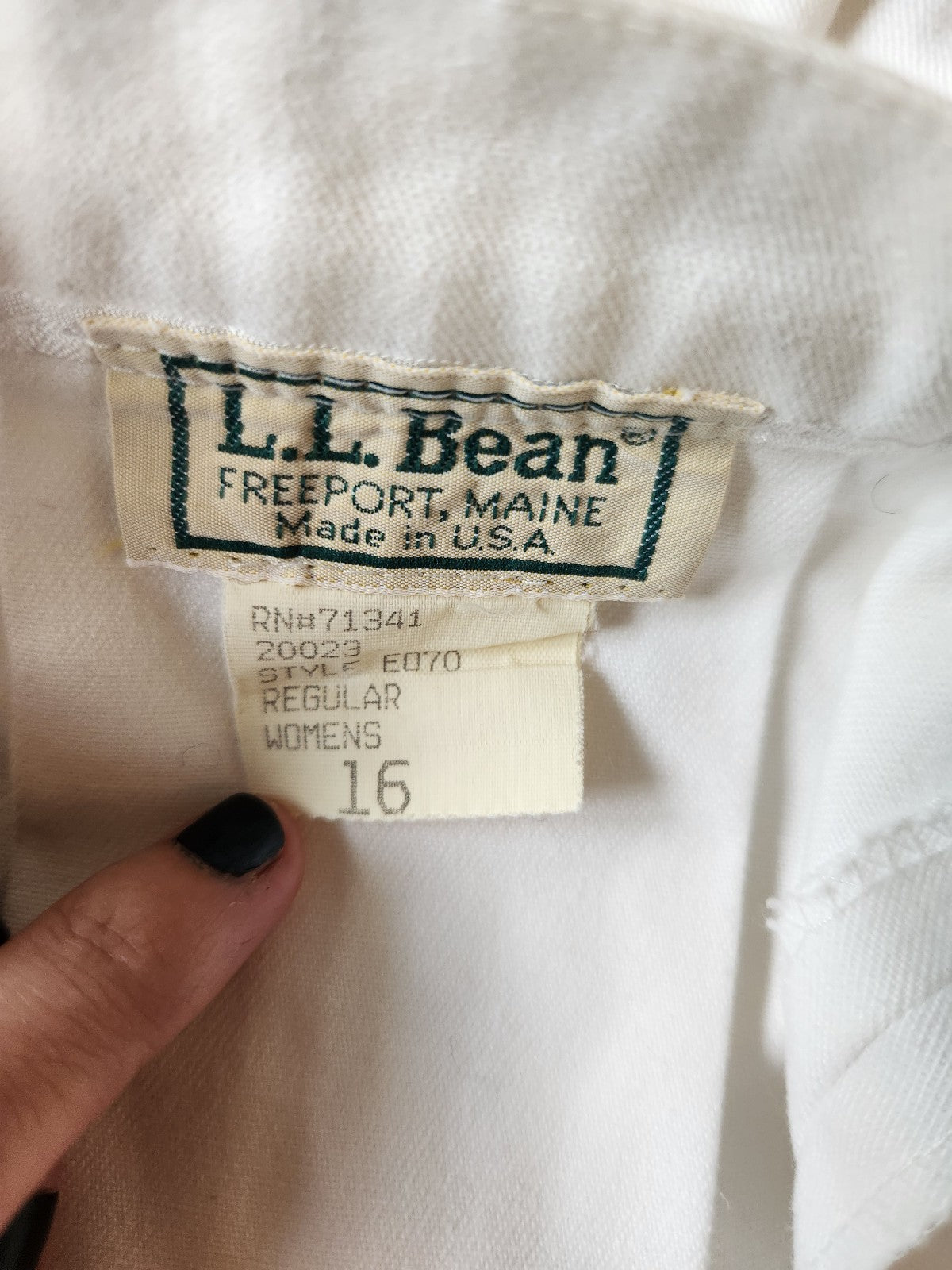 90s LL Bean White Midi Skirt