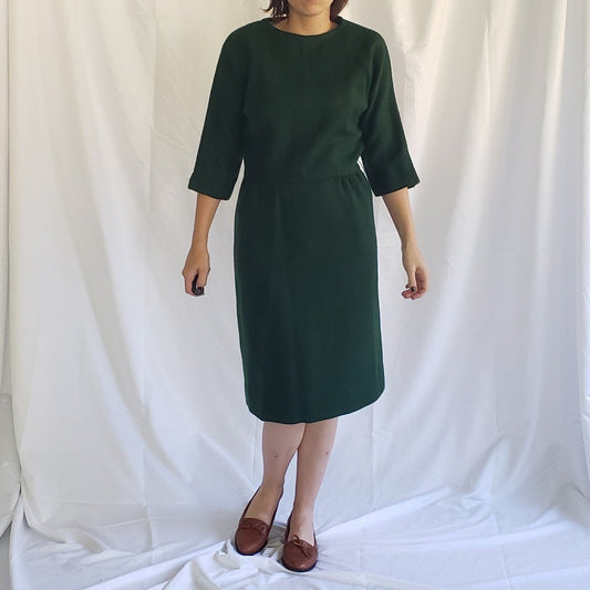 60s Green Knit Dress