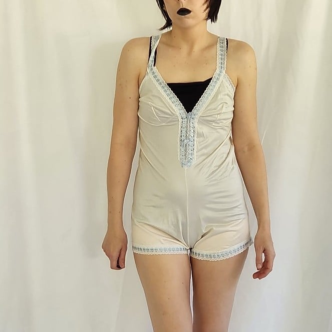 70s Pink Lacey Romper