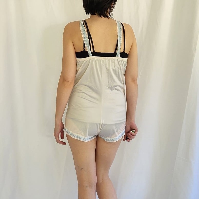 70s Pink Lacey Romper