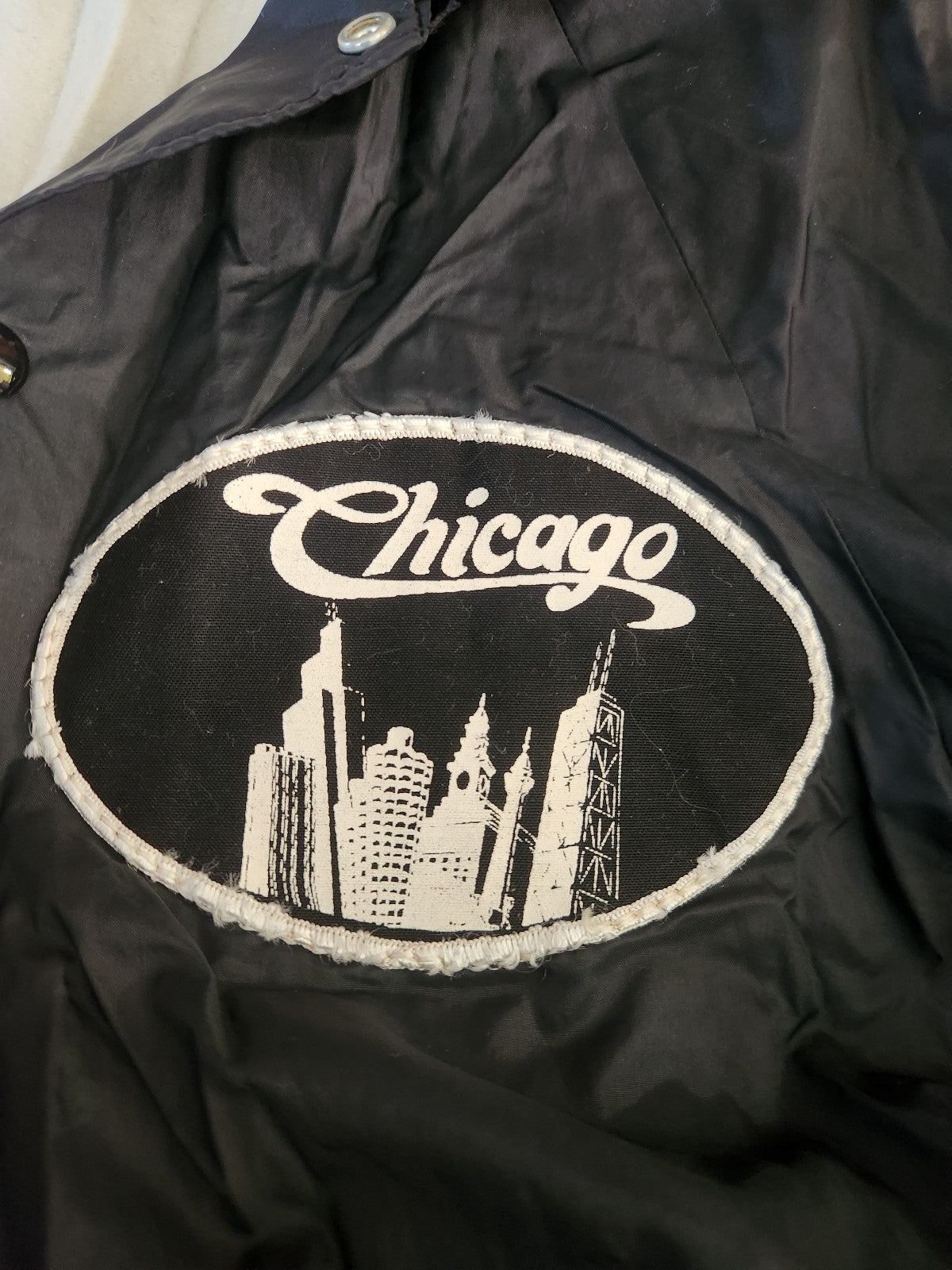 80s Black Chicago Windbreaker