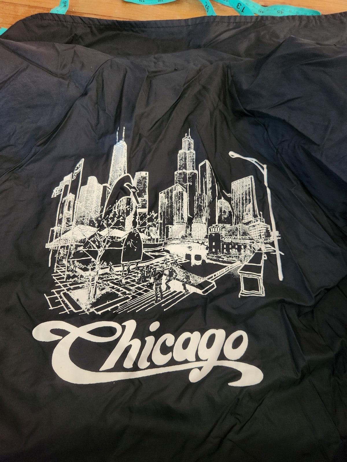 80s Black Chicago Windbreaker