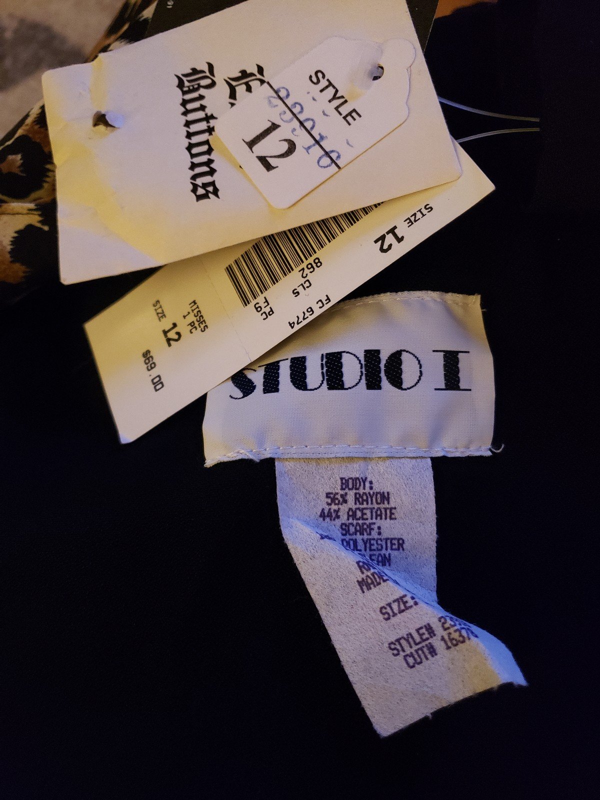 80s Does 40s Deadstock Black Peplum Dress