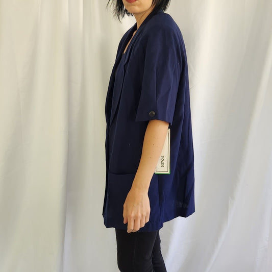 90s Deadstock Blue Short Sleeve Blazer