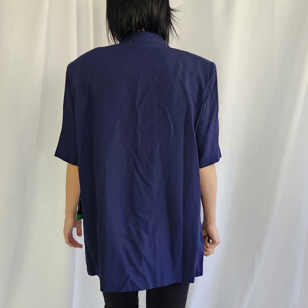 90s Deadstock Blue Short Sleeve Blazer