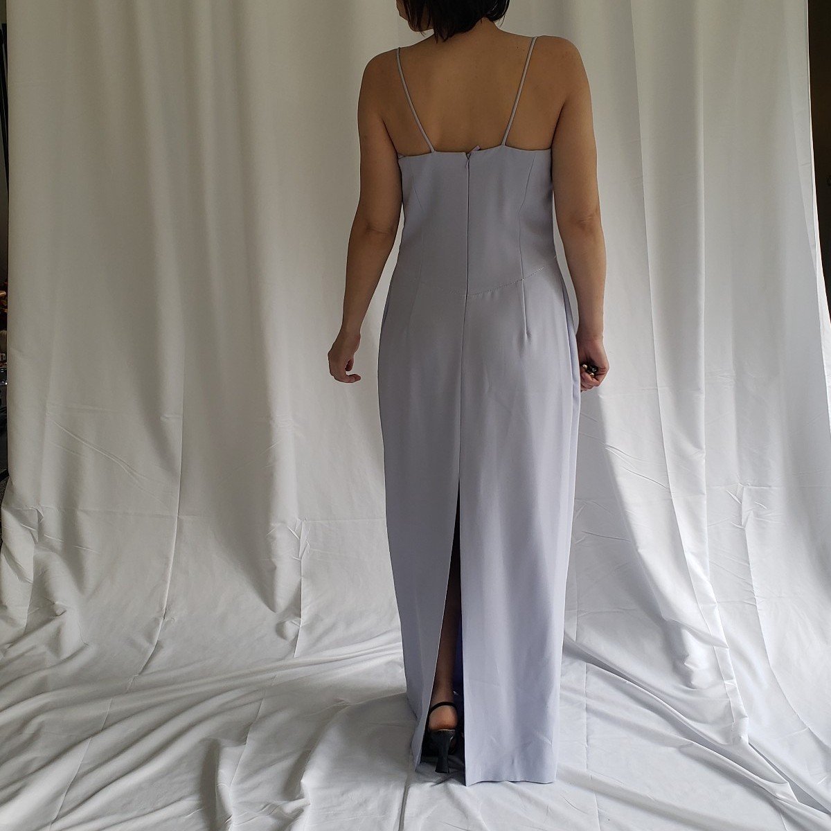 icy purple dress Fairy Queen Lavender Silk Flowy Wrap Maxi Gown, 100% Silk, Icy Purple Formal Dress, Half Sleeves, Tie at Back Size Small to Medium