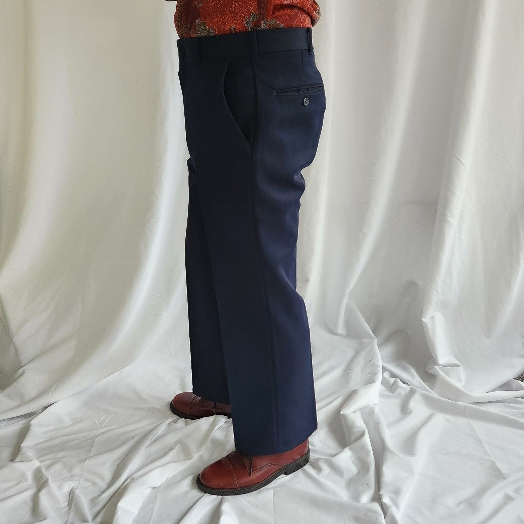 80s Navy Blue Trousers
