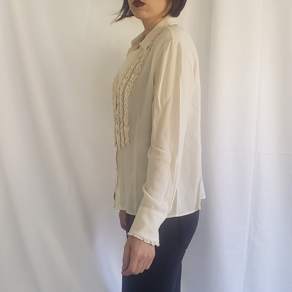 90s Frilly Silk Blouse