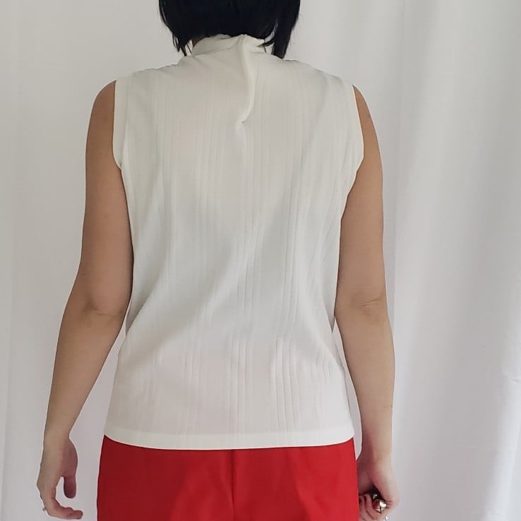 70s White Mock Turtleneck