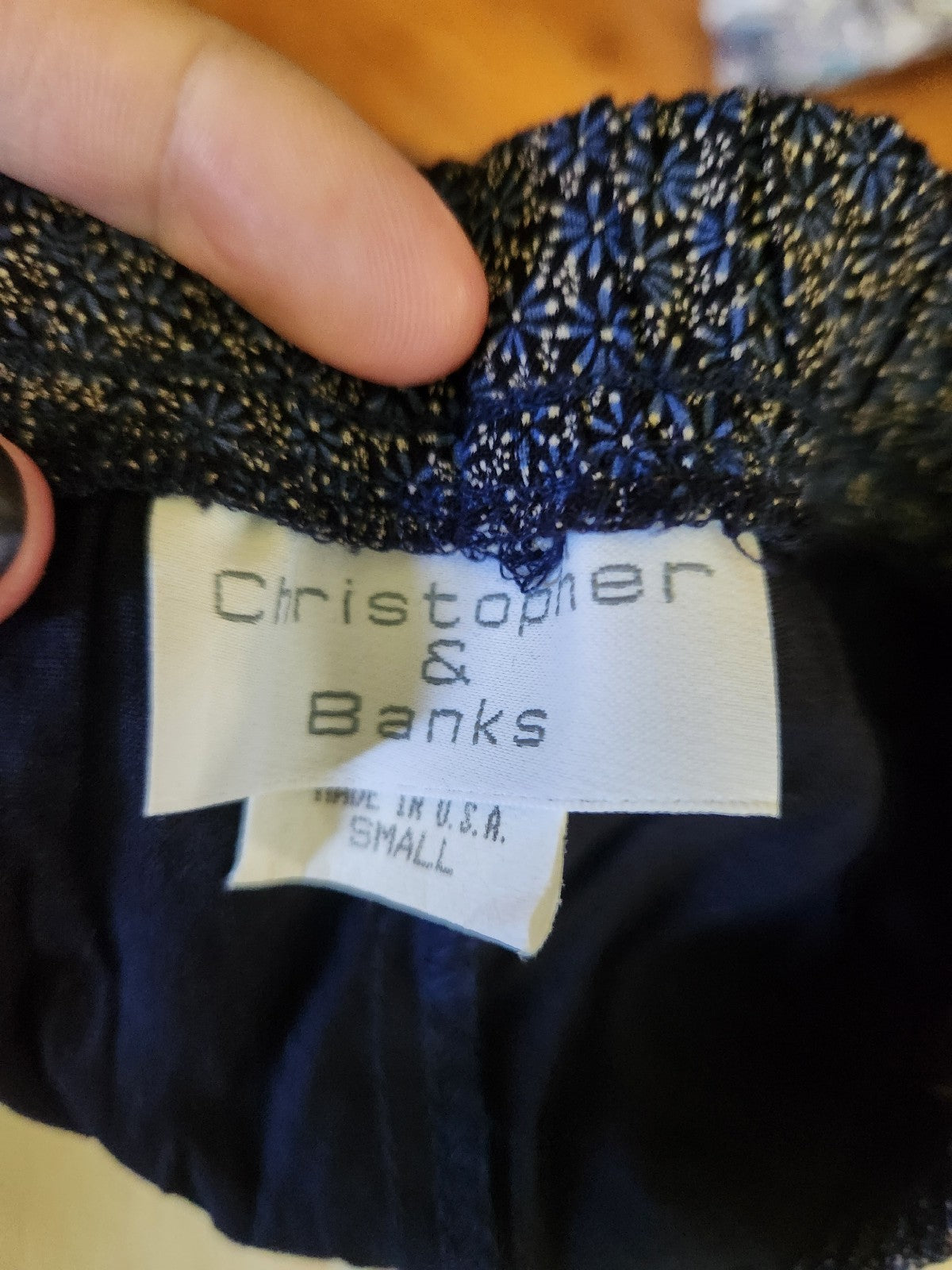 90s/Y2K Blue Ditsy Floral Print Rayon Pants